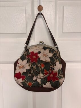 Handmade Japan fabric Floral convertible Shoulder crossbody Bag Vintage vibe